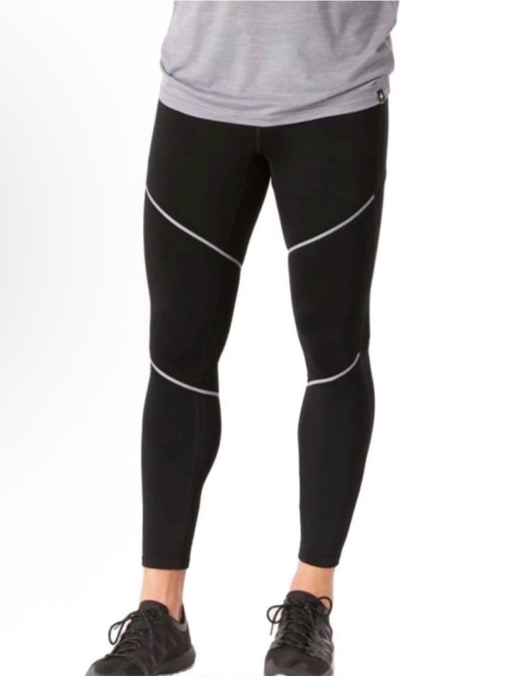 Smartwool Men's Active Merino Sport Fleece Tights Black Reflective Leggings S